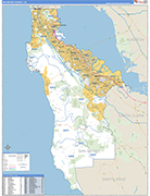 San Mateo County Wall Map Basic Style